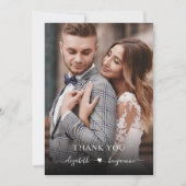 Carte De Remerciements Mariage photo simple et moderne (Devant)