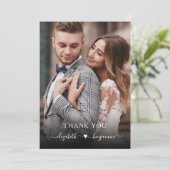 Carte De Remerciements Mariage photo simple et moderne (Debout devant)