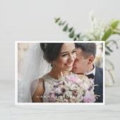 Carte De Remerciements Mariage photo simple et moderne (Debout devant)