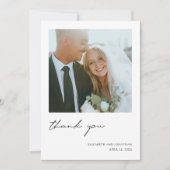 Carte De Remerciements Mariage photo simple et moderne (Devant)