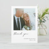 Carte De Remerciements Mariage photo simple et moderne (Debout devant)