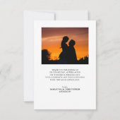 Carte De Remerciements Mariage photo simple et moderne (Dos)