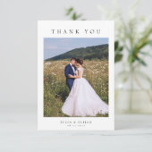 Carte De Remerciements Mariage photo simple moderne (Debout devant)