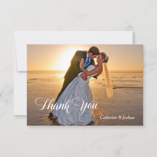 Carte De Remerciements Mariage photo Stars et Bokeh (Devant)