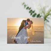 Carte De Remerciements Mariage photo Stars et Bokeh (Debout devant)