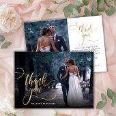 Carte de remerciements Mariage photo stylé Gold Sc