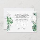 Carte De Remerciements Mariage photo Tropical Silver Palm Arch (Dos)