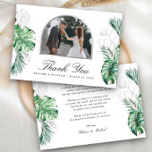 Carte De Remerciements Mariage photo Tropical Silver Palm Arch