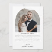 Carte De Remerciements Mariage photo vert Emerald moderne (Dos)