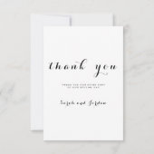 Carte De Remerciements Mariage photo vertical élégant à script simple (Dos)