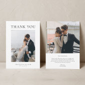 Carte De Remerciements Mariage photo W Note simple et élégant