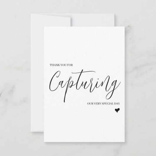 Carte de remerciements mariage - Photographe / Vid (Devant)