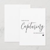 Carte de remerciements mariage - Photographe / Vid (Devant / Derrière)