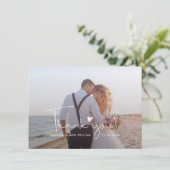 Carte De Remerciements Mariage Photos Script Love Heart (Debout devant)
