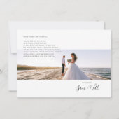 Carte De Remerciements Mariage Photos Script Love Heart (Dos)