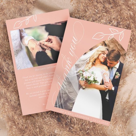 Carte de remerciements Mariage Pink Arch Botanical