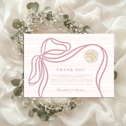 Carte De Remerciements Mariage Pink Italian Food Sketch