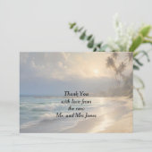 Carte De Remerciements Mariage plage (Debout devant)