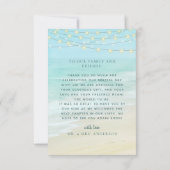 Carte De Remerciements Mariage plage Ocean String Lights (Dos)