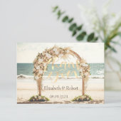 Carte De Remerciements Mariage plage Roses d'Arbor (Debout devant)