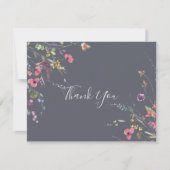 Carte De Remerciements Mariage plat classique bleu sauvage (Devant)