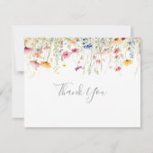 Carte De Remerciements Mariage plat couleur Meadow Fleur sauvage (Devant)