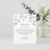 Carte De Remerciements Mariage plat en toile française bleue et blanche (Debout devant)