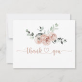 Carte De Remerciements Mariage plat rose rose rose classique