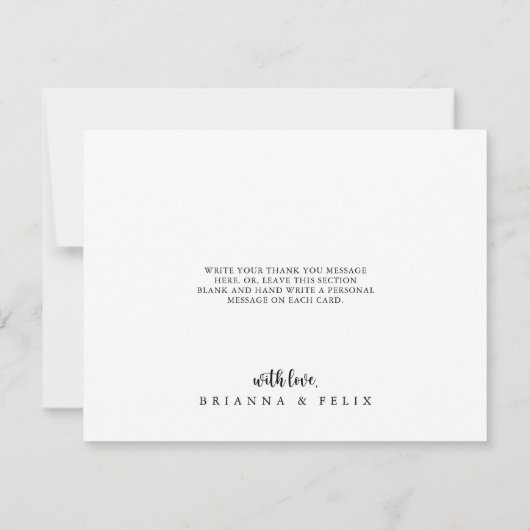 Carte De Remerciements Mariage plat rose rose rose classique (Dos)