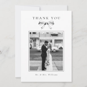 Carte De Remerciements Mariage plat vintage noir