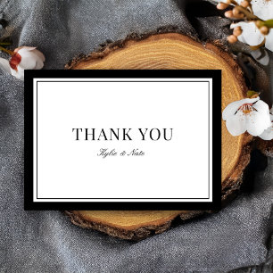 Carte De Remerciements Mariage plié à bordure typographique classique élé
