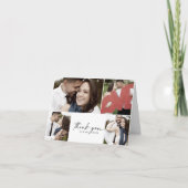 Carte De Remerciements Mariage plié de collection photo Modern Script 4 (Devant)