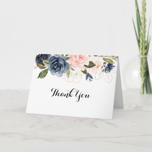 Carte de remerciements Mariage plié d'or d'hiver (Devant)