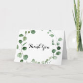 Carte de remerciements Mariage plié Eucalyptus (Devant)