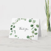 Carte de remerciements Mariage plié Eucalyptus (Devant)