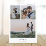 Carte De Remerciements Mariage plié minimaliste à plusieurs photos<br><div class="desc">🎉 💍 Félicitations ! Maintenant,  il est temps de télécharger vos photos préférées de votre jour de mariage pour les transformer en un magnifique carte de remerciements mariage à envoyer à la famille et aux amis pour leur faire savoir combien vous êtes reconnaissant pour leur présence et les cadeaux!</div>