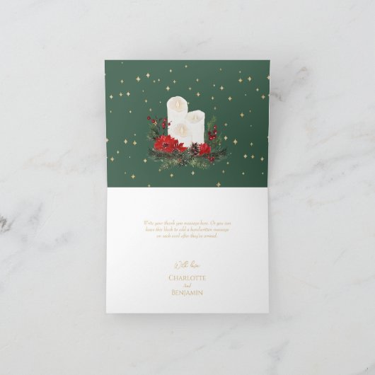 Carte de remerciements Mariage plié Noël classique (Intérieur)