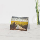 Carte de remerciements Mariage plié - Script blanc (Devant)