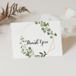 Carte de remerciements Mariage Plié Tropical Green<br><div class="desc">Ce carte de remerciements de mariage tropical et verdoyant conviendra parfaitement à un mariage de rustique. Le design présente de beaux feuilles verts peints à la main, ornant un cadre géométrique doré. Personnalisez l'intérieur de la carte avec vos noms, et un message de remerciement. Ou laissez la section de message...</div>
