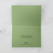 Carte de remerciements Mariage plié vert floral si (Intérieur)
