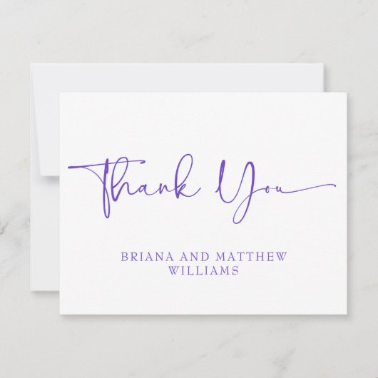 Carte de remerciements Mariage pourpre (Devant)