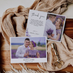 Carte de remerciements Mariage pourpre