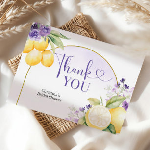 Carte De Remerciements Mariage Pourpre Citron Main Squeeze