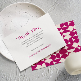 Carte De Remerciements Mariage pourpre du milieu du siècle de la saint-ja