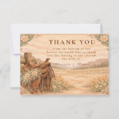 Carte De Remerciements Mariage Ranch Western Rustique (Devant)