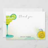 Carte De Remerciements Mariage Réception Vert Aquarelle Margarita Lime (Devant)