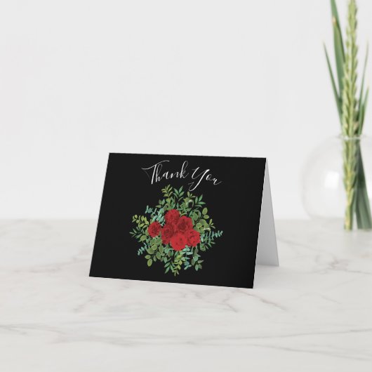 Carte De Remerciements Mariage Red Rose (Devant)