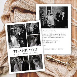 Carte De Remerciements Mariage Remerciement Collage Photo Minimaliste Noi