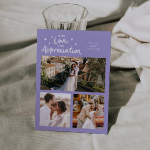 Carte De Remerciements Mariage Remerciement Multi Photo Lilac