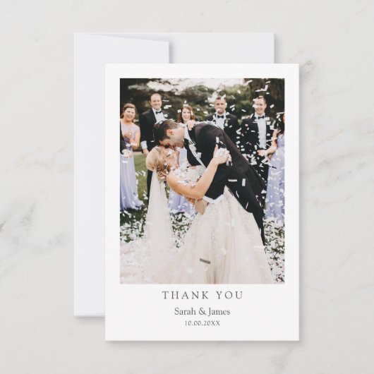 Carte De Remerciements Mariage Remerciement Photo Simple Moderne (Devant)